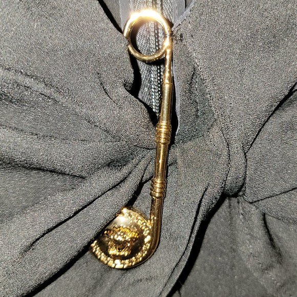 Versace Black Safety Pin Bodysuit, Size 44 - Picture 2 of 7